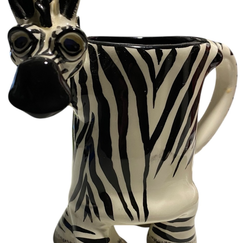 Lynda Corneille Swak Zebra Mug Safari Artistic Handcrafted 7" W x 6.5" L